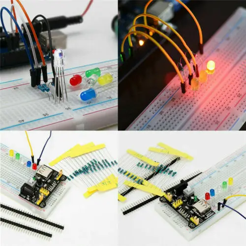 1set Electronic Component Starter Kit Breadboard LED Buzzer Resistor Transistor 1N4007 PN2222 4N35 74HC595 10UF 100UF 50V