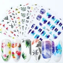 1 шт Красочный цветок листья растений Лето 3D-Наклейки для ногтей Лаванда Мандала дизайн ногтей перевод рисунка стикер s украшения для ногтей DIY