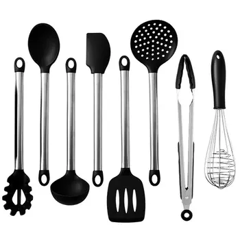 

8pcs/set Whisk Spatula Strainer Stainless Steel Heat Resistant Kitchen Utensils Home Cooking Spoon