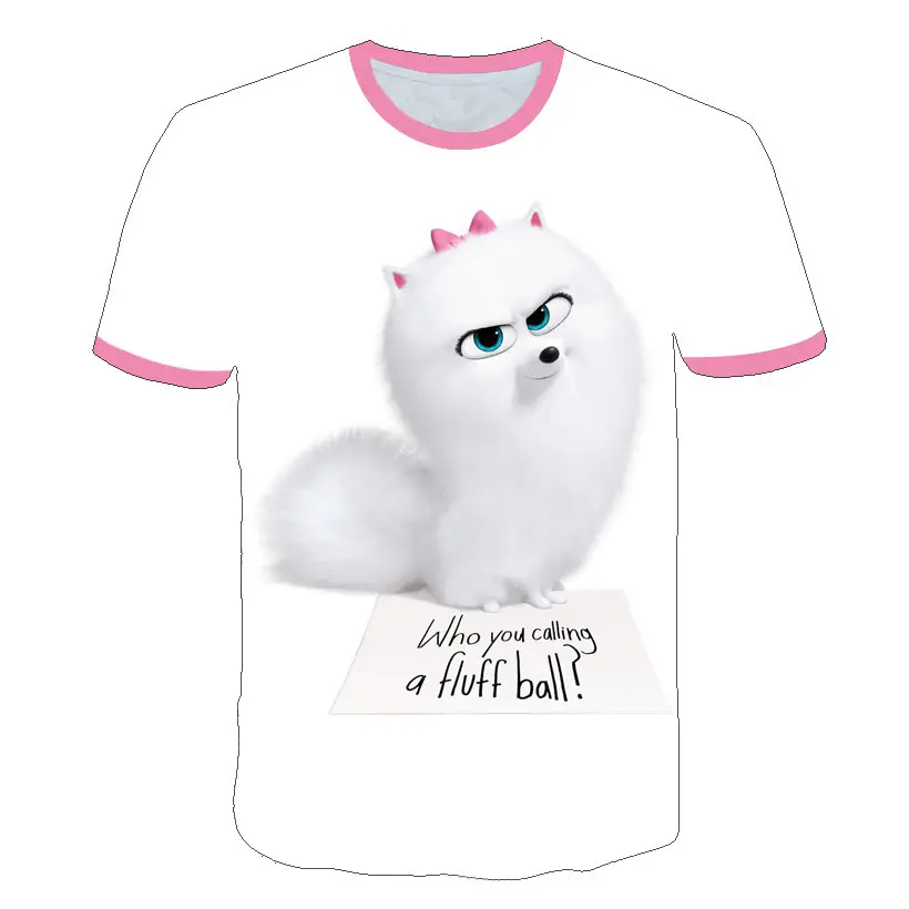 3D футболка с короткими рукавами и рисунком кота белая повседневная одежда милая