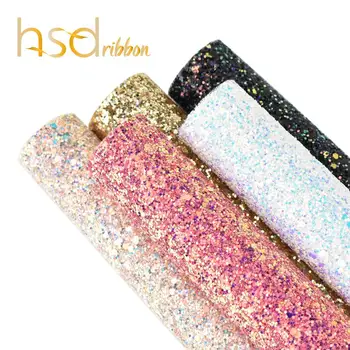 

HSDCraft 20*34cm Glitter Fabric Chunky Synthetic Leather for Diy