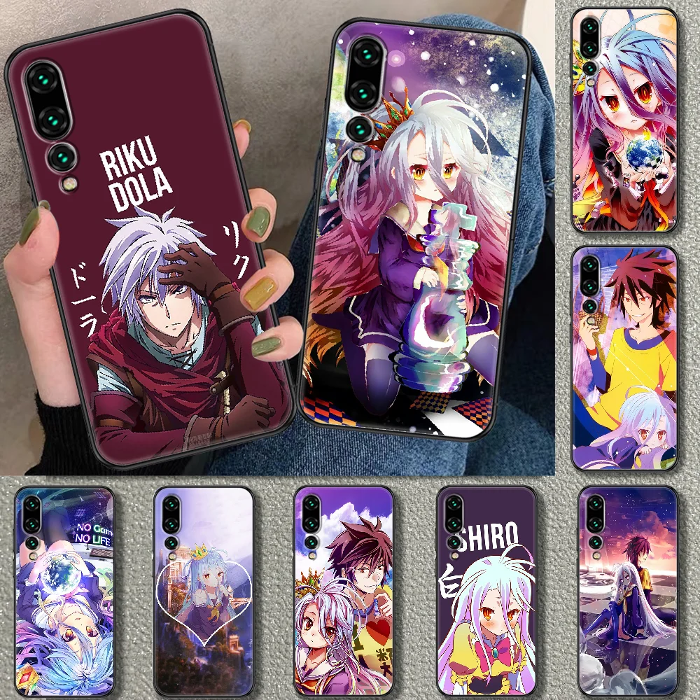 Чехол для телефона с аниме NO GAME LIFE Huawei P Mate P10 P20 P30 P40 10 20 Smart Z Pro Lite 2019 черные
