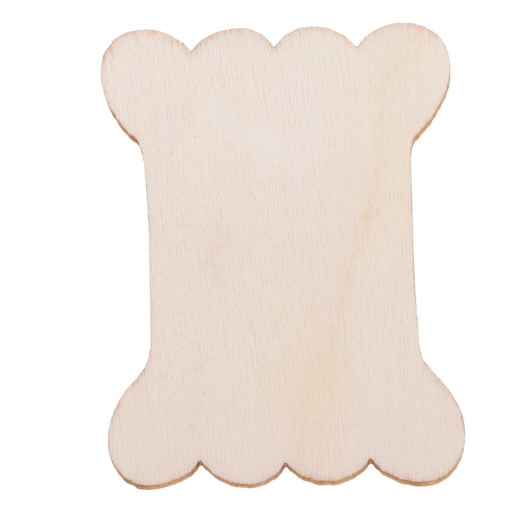 Pack of 20 Floss Bobbins Wood Embroidery Thread Organizer Cardboard