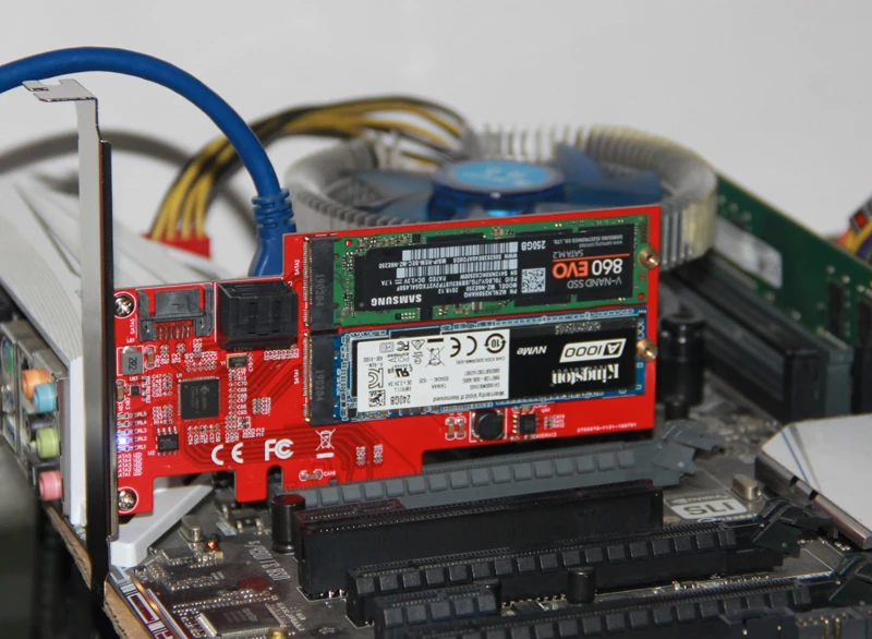 M2 SATA карта raid-контроллера PCI Express X4 на 2 порта SATA 3,0 6 Гбит/с+ 2 порта M.2 NGFF SSD B Ключ Поддержка RAID0 RAID1 AHCI режим