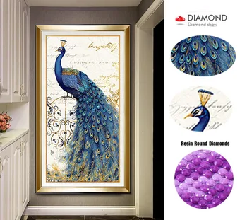 

NEW DIY 5D Diamond Embroidery Diamond Mosaic TWO PeacockS Round Diamond Painting Cross Stitch Kits Home Decoration FOR GIFT