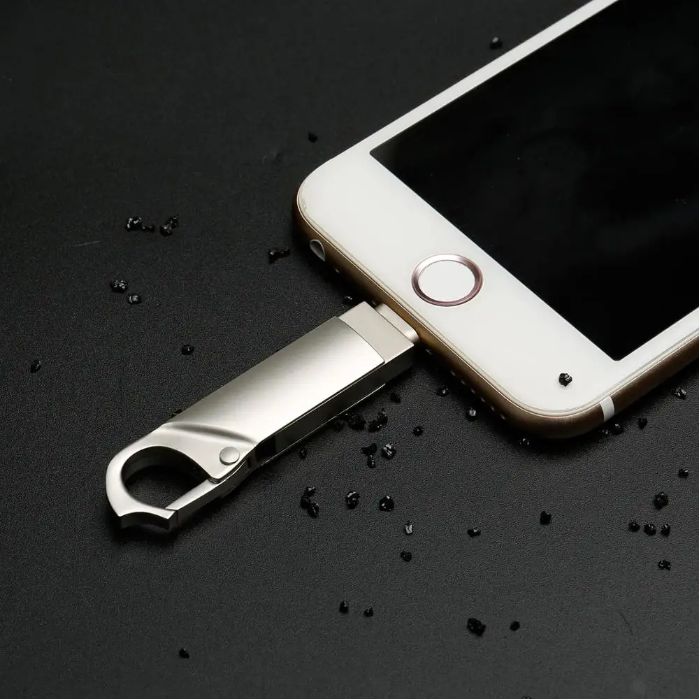 OTG USB флэш накопитель 8GB16G32G64G128G256GB для iPad iPhone 5S/6/6S/7/7plus/8/X/XS/XR 3in1 Флешка карта