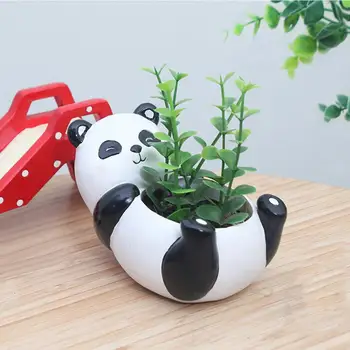 

Mini Cute Panda Design Flower Pot Succulent Plants Pot Flower Pots Planters Desktop Ornament Home Garden Decor Creative Flower