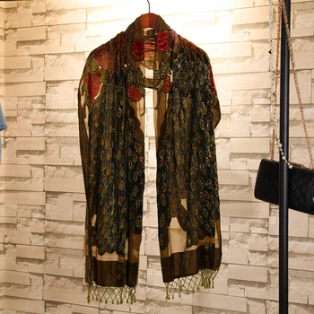 

Ultra Long Echarpes Scarf Reversible Tassels Shawls Bufanda Women Wool Blend Pashmina Wrap Muslim Hijab Foulard Peacock Tippet