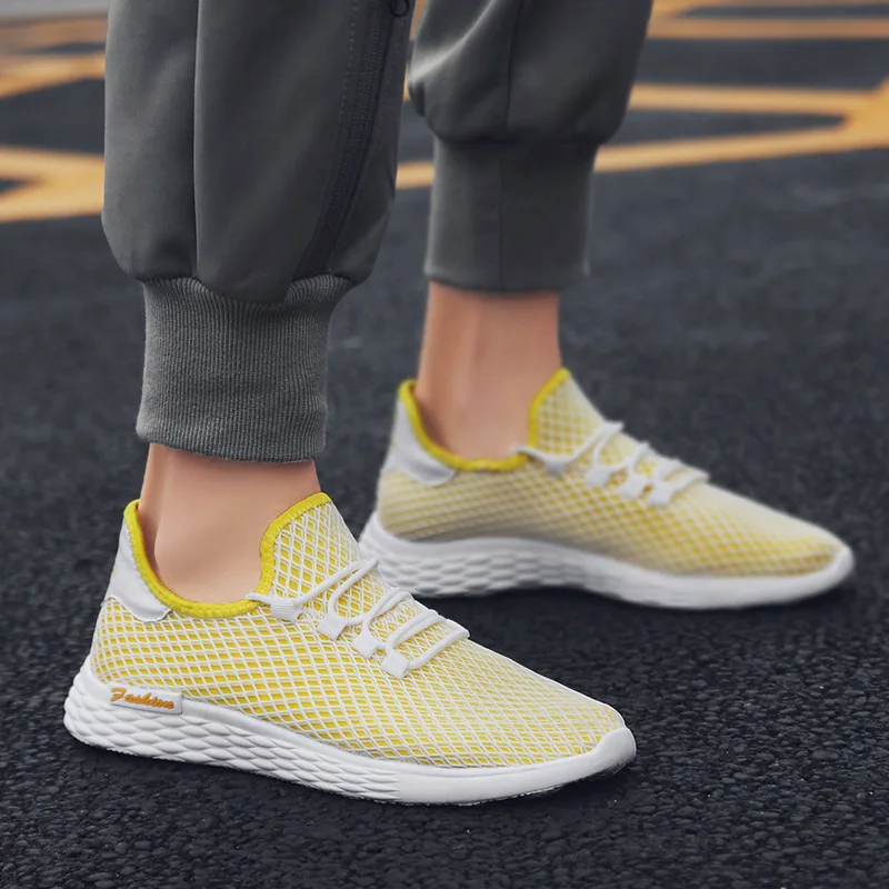 

Men Mesh Shoes Lightweight Running MEN'S SHOES Summer 2019 New Style Students Versatile Punched Sheet Surface Casual Sports Tren