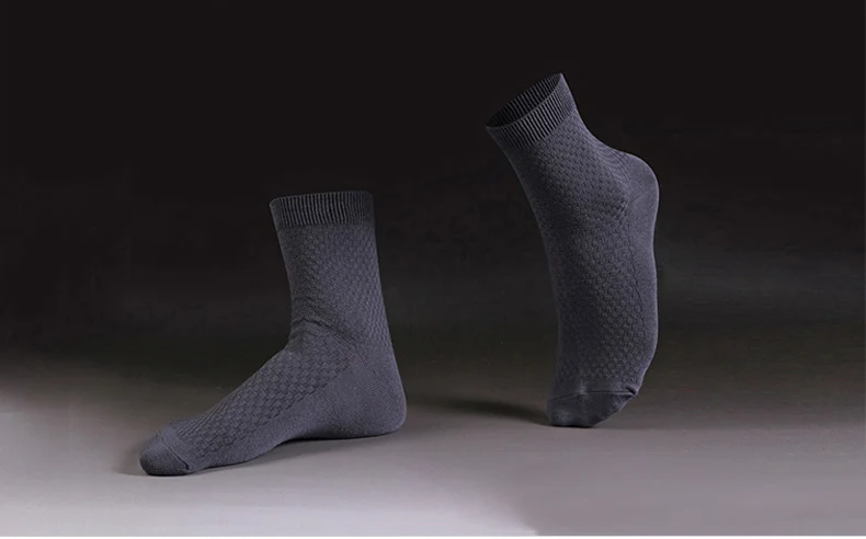 3Pairs/lot Bamboo Fiber Long Socks Men Fashion Crew Socks Plaid Business Socks Man Solid Color Autumn Calcetines hombre