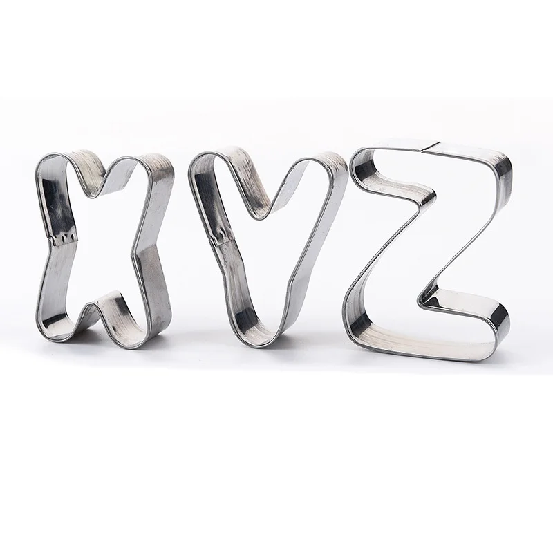  26pcs Stainless Steel DIY Kitchen Tool Baking Mold Letters Shape Mold Fondant Biscuit Cake Cutter C - 4000579164174