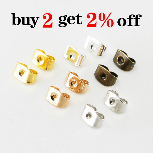 iYOE 100-500pcs Ear Backs Stopper Metal Rubber Earring Back Ear Plugs  Findings For Jewelry Accessories DIY Earrings Supplies