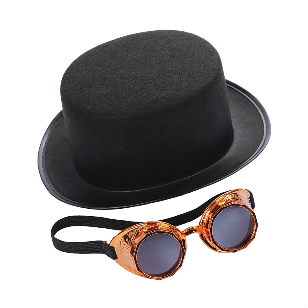 Мужской женский костюм вечерние реквизит, шляпа, винтажные карнавальные вечерние купольные котелки, черная шляпа в стиле стимпанк, вечерние украшения на Хэллоуин
