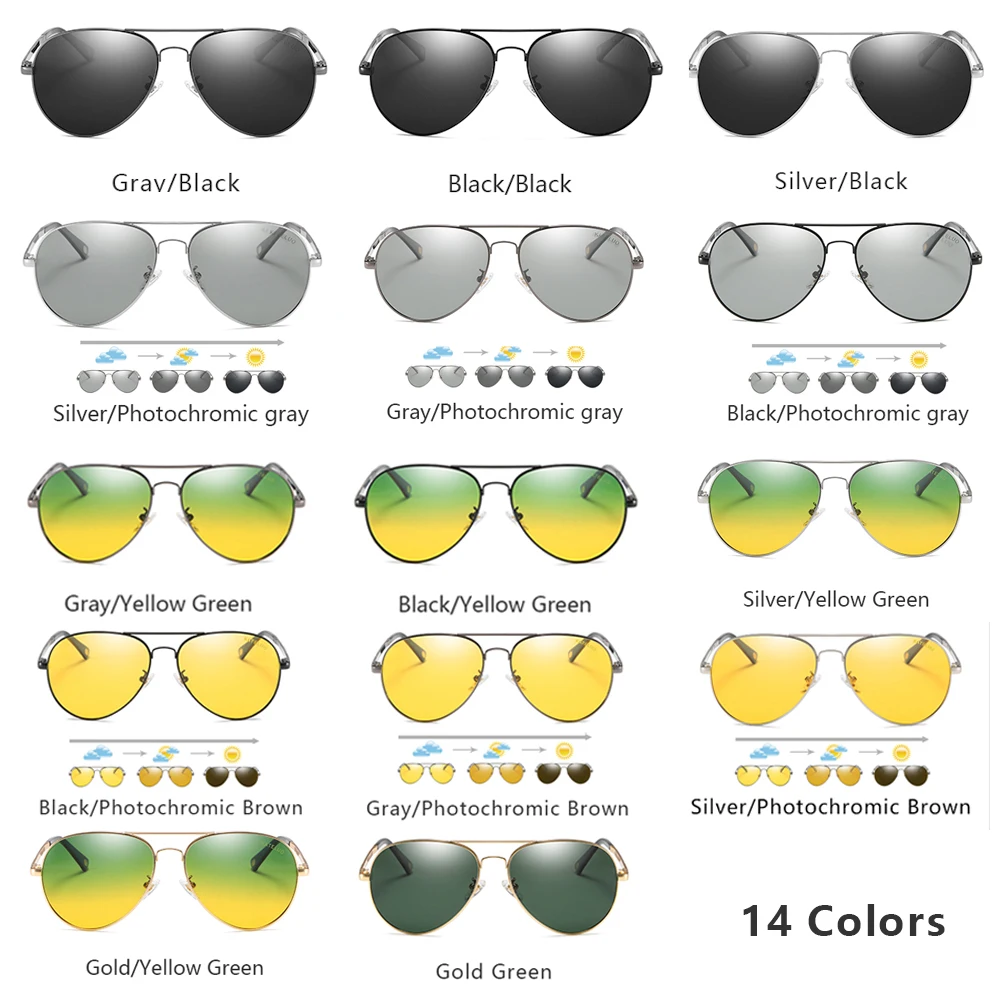 KATELUO Brand Day Night Vision Goggles Men's Photochromic Sunglasses Anti-glare Glasses for Driving Polarized Car Glasses 7759
