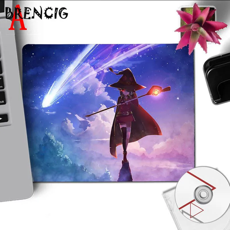 Горячая Распродажа аниме девушка megumin резиновая мышь прочный коврик для мыши на стол геймер скорость мыши розничная маленький резиновый коврик для мыши - Цвет: No LockEdge 18x22cm