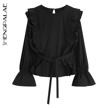 

SHENGPALAE 2020 New Fashion Women Shirt Female Tops Long Sleeve Casual Turn-down Collar Women's Loose Blouses