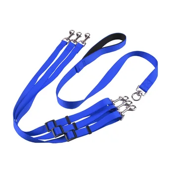 

3 Way No-Tangle Triple Couple Adjustable Nylon Pet Dog Walking Leash Lead with Padded Soft Handle Breakaway 3 Heads Lead Leash