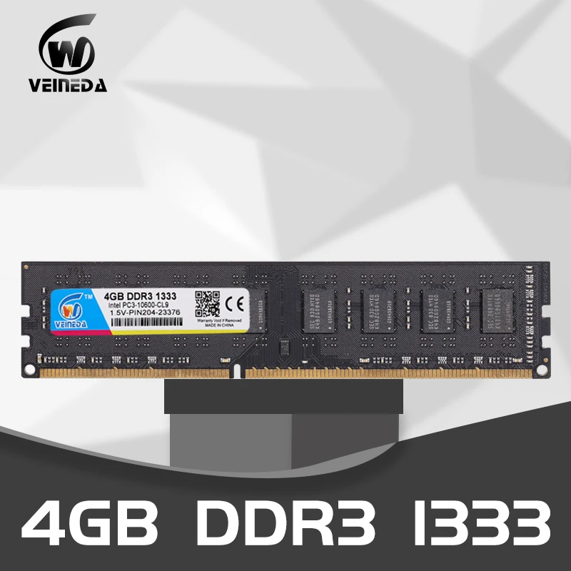 

VEINEDA DDR3 Dimm Ram 4 GB 8GB 1333Mhz ddr 3 PC3-10600 Compatible 1066 ,1600MHZ Memory 240pin for All AMD Intel Desktop