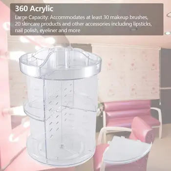 

360 rotating acrylic makeup organizer to store accessories easily accessible product storage cosmetics holder rack