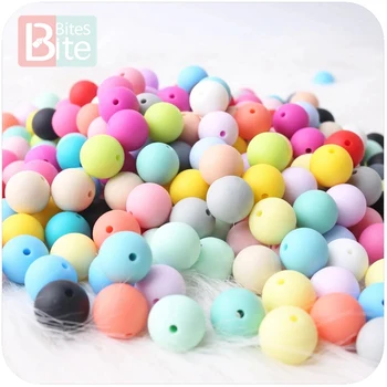 

30pc 12mm Silicone Beads Pearl Silicone Food Grade Teething Beads DIY Nursing Bracelet Silicone Tiny Rod Baby Teether BPA Free