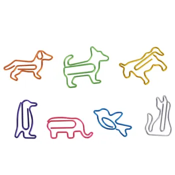 

20Pcs Golden Dachshund Elephant Flamingo Penguin Paper Clips Cute Cartoon Animal Shape Paper Clips Interesting Bookmark Clip