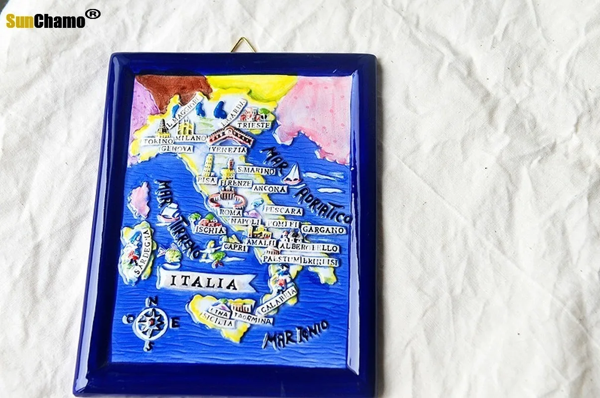 18x14cm Italy Village European Tourist Souvenir Pure Hand-painted Ceramic Crafts Dishes Decorated with Household Decoration Gift 5