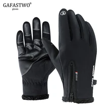 Зимние мужские лыжные теплые перчатки женские водонепроницаемые брызгозащитные перчатки с сенсорным экраном ветрозащитные перчатки для верховой езды плюс бархатные модные черные перчатки