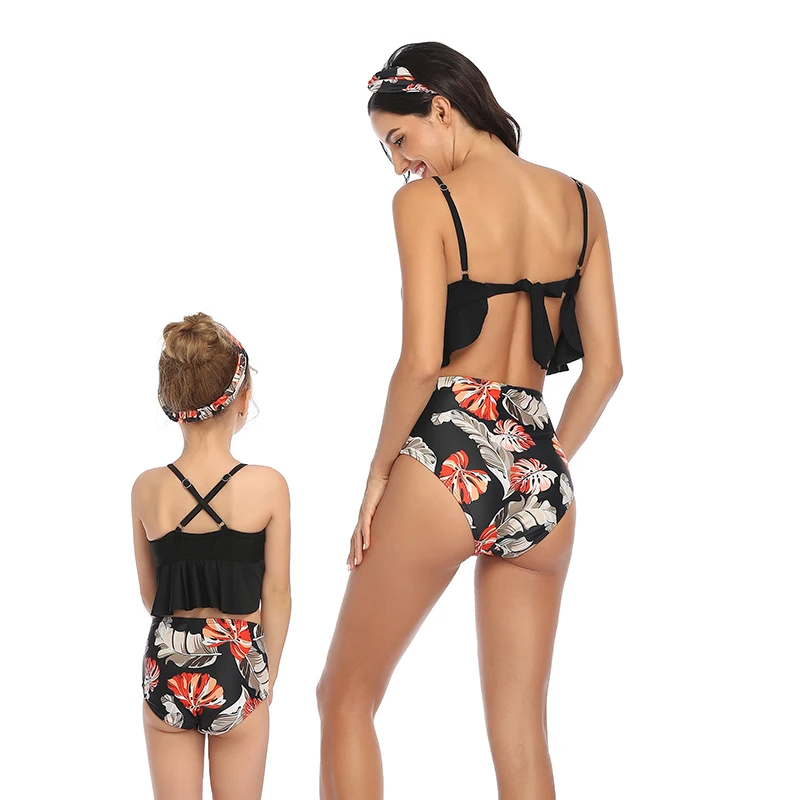 Separate Women's Swimming Suit for Girls Swimsuit Bikini Beach Mom Daughter Children Swimwear Baby Girl Outfit Family Mactching