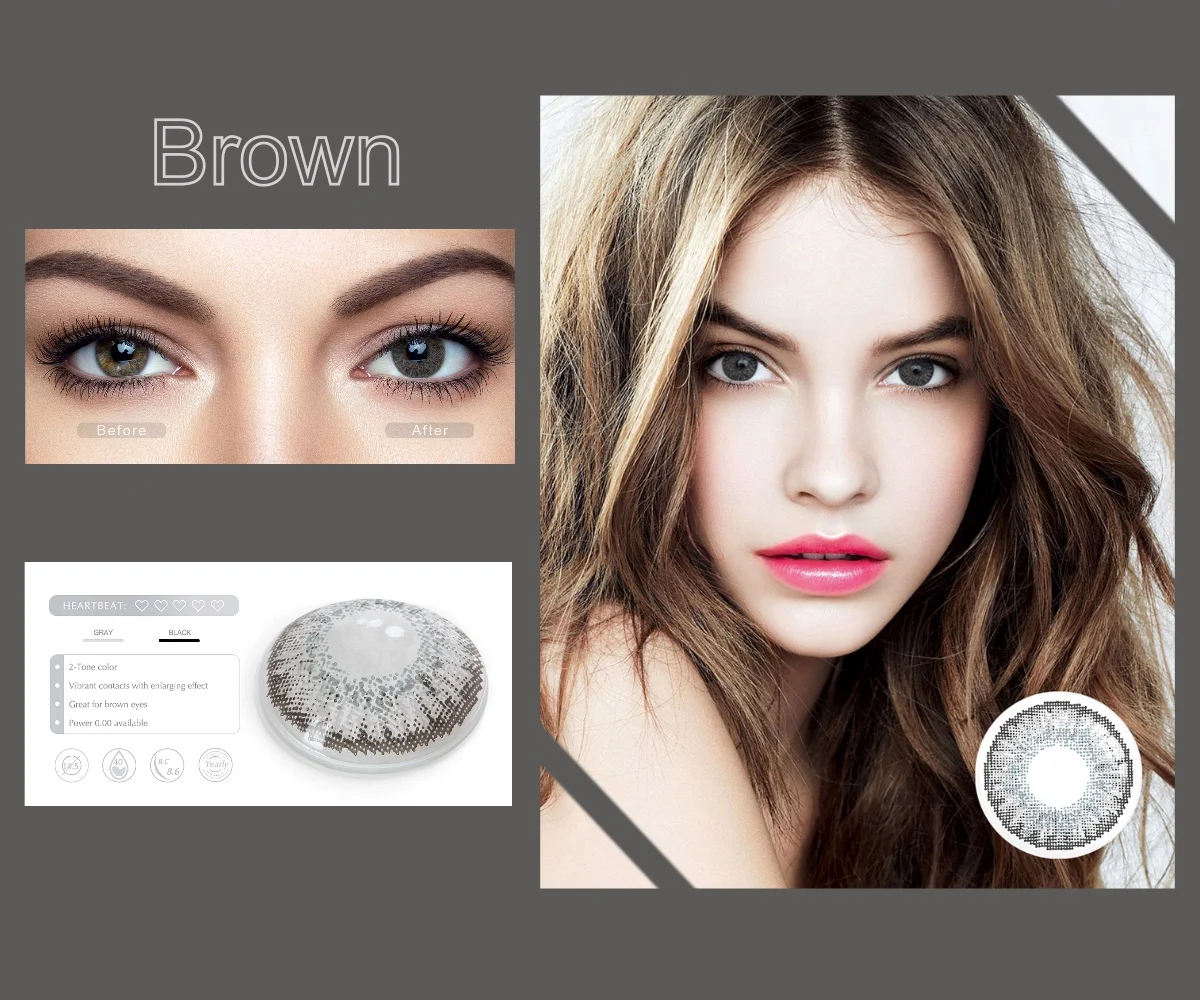 2pcs/pair 3 Tone Series Colored Contact Lenses Colored Lenses for Eyes