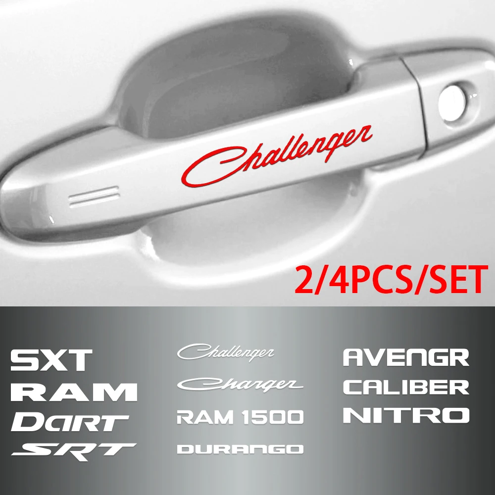 2/4 шт. декоративные наклейки на дверную ручку автомобиля для Dodge SXT Challenger RAM 1500