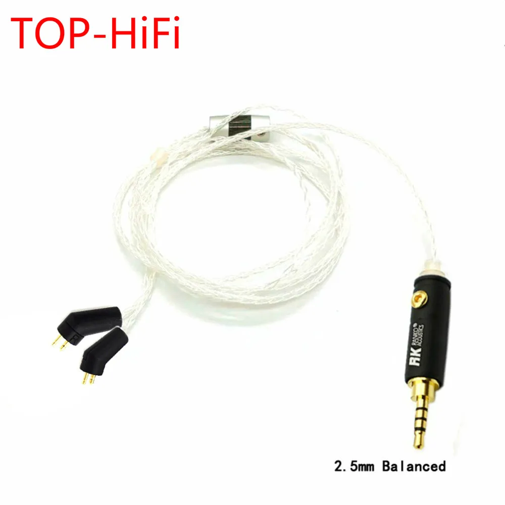 

TOP-HiFi 8Cores 7N OCC Silver Plated Earphone Headphone Upgrade Cable For ER4P ER4B ER4S Headphones