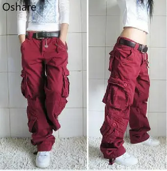 

NEW 2020 New Arrival Plus Size 5colors Cargo Pants Women Hip Hop Loose Jeans Baggy Pants For Women Free Shipping