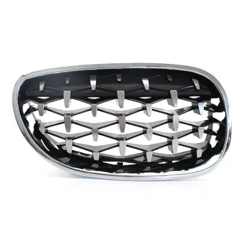 

1Pair Black Front Kidney Grille Car Style Bumper Slat Double Racing Grills Front Bumper Lip Grille Black Front