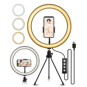 

10inch LED Ring Light Tripod Stand 360° Rotatable Selfie Makeup Phone Holder Photo bluetooth Ring Light Selfie Makeup Live