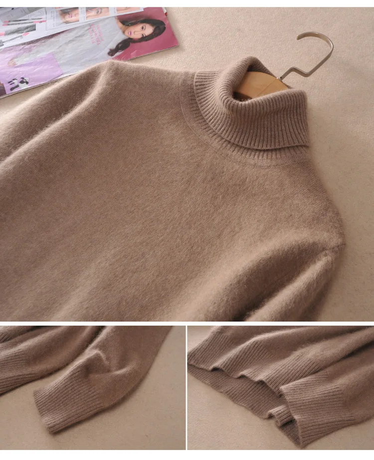 Супер Теплый норковый кашемировый мягкий меховой флисовый свитер с высоким воротом, женские пуловеры для осени и зимы, джемпер, модные брендовые джемпер F555