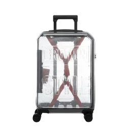 Can board Fashionable transparent 20/24/26 Inch Rolling Luggage Spinner Star same style brand Travel unique Suitcase