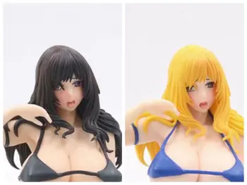 

Anime 18CM Q-Six Comic Hana-Man CoverGirl Anna Blue black Ver. PVC Action Figures Sexy Collection Model Toys Doll Gift