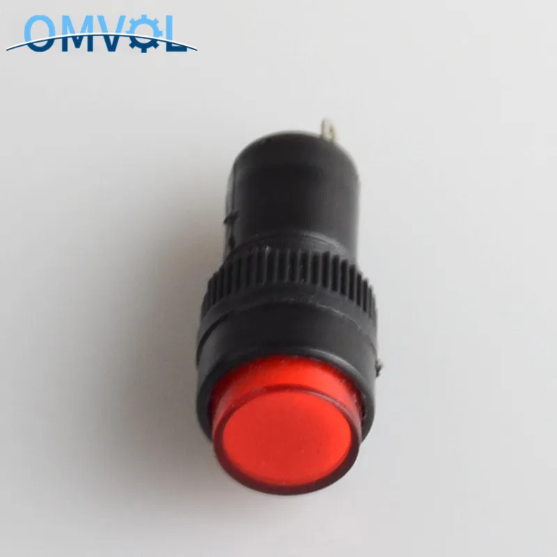 5 шт. 12 мм Индикатор Пилот светильник DC12V DC24V AC220V Панель настенный светильник пилот, сигнальный огонь NXD-212 Мощность - Цвет: 12mm Red 220V