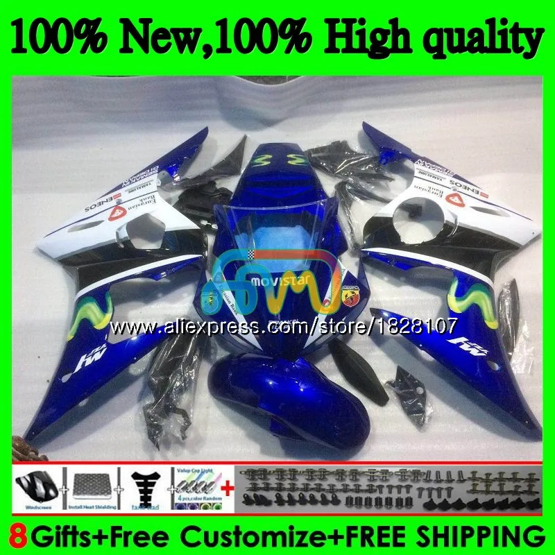 Корпус для YAMAHA YZF600 YZF R6 600CC YZFR6 Movistar Синий Красный 03 04 05 51BS. 25 YZF 600 R 6 03-05 YZF-600 YZF-R6 2003 2004 2005 обтекатель