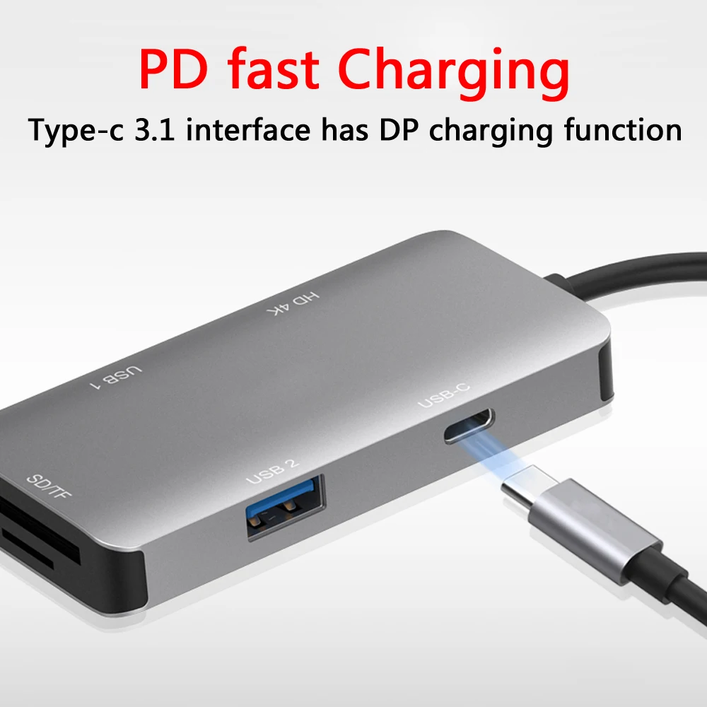 Мульти USB C 3,0 con 3 пуантос Usb TF+ tarjeta SD tipo C концентратор Usb a USB 3,0 HD4K для Macbook Pro