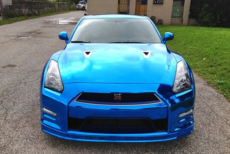 Blue Chrome Vinyl Film StickeR-5