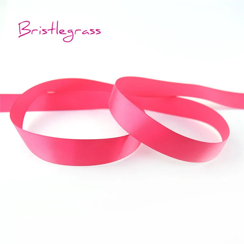 Virtual Pink BRISTLEGRASS 5 ярдов 6/10/15/20/25/40/50 мм блестящей атласной лентой с бантом и цветочным рисунком, свадебное платье для рождественской вечеринки Подарочная коробка украшения для самодельного изготовления - Цвет: Virtual Pink