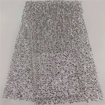 

2019 Latest French Nigerian Lace Fabric High Quality Sequins Lace Wedding African French Tulle Lace Fabric Wine Red