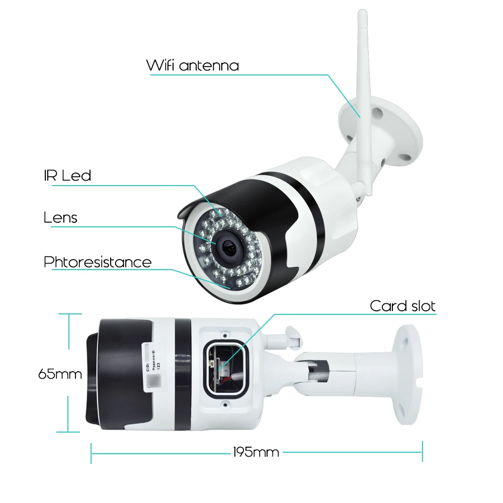 Inesun Mini wifi outdoor IP camera Onvif 1080P waterproof 2.0MP wireless security camera two way audio Night Vision 128G SD Card
