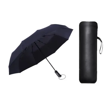 

12 Ribs Windproof Travel Umbrella With Canopy Lengthened Handle With Auto Open Close Button Compact Protection Parasol Rain Gear