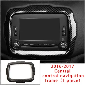 

For Jeep renegade 16-18 carbon fiber Central control navigation frame molding trim 1pc