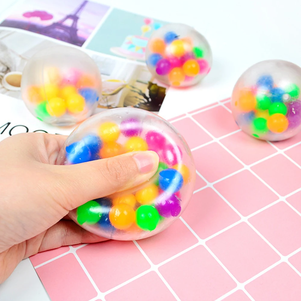 Juguete divertido y nuevo para niños, Bola de presión sensorial de Color no tóxico, juguete para alivio de la ansiedad, estrés, para adultos, oficina, estrés, juguetes coloridos