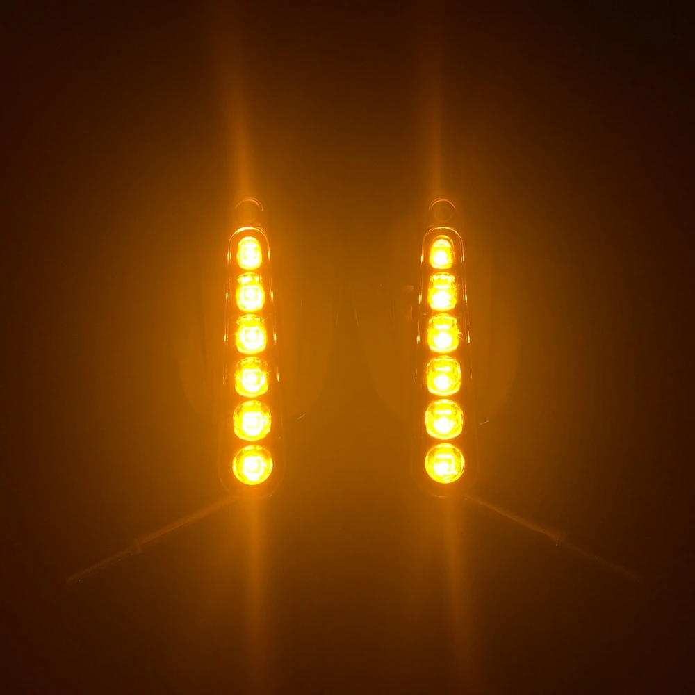 Chrome Rear View Mirrors Muscle LED Turn Signals Light case for Harley