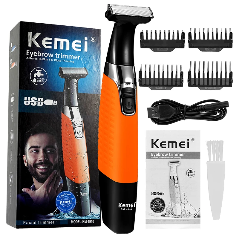 barbeador elétrico para homens recarregável barba trimer prova dwaterproof água máquina de barbear cabelo profissional grooming shaver feminino lâmina