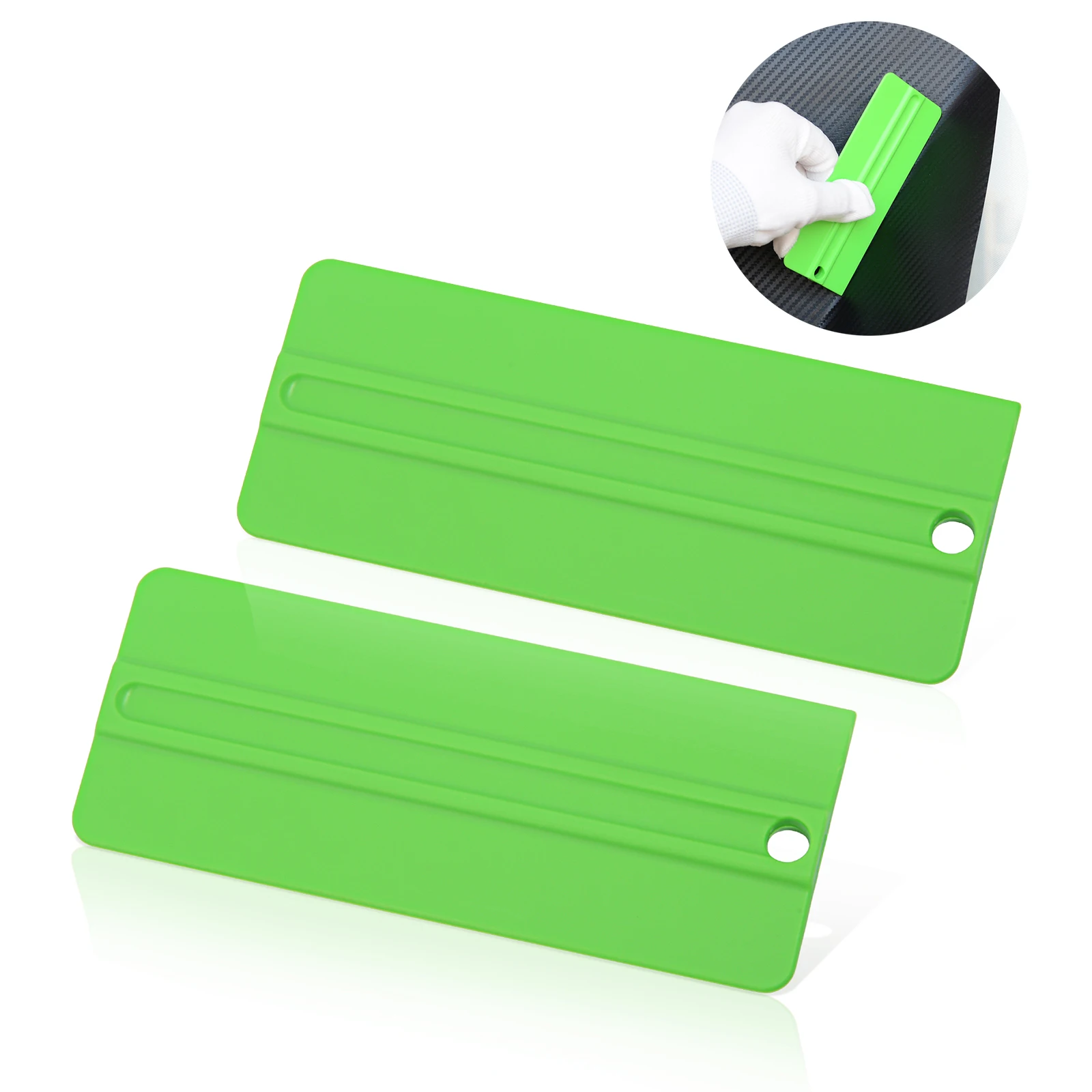 Silicone Blade Green Dual Squeegee Vinyl Wrap Tint Tool 
